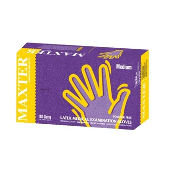 Kesztyű Maxter Púdermentes Latex Gumikesztyű 100db/Doboz