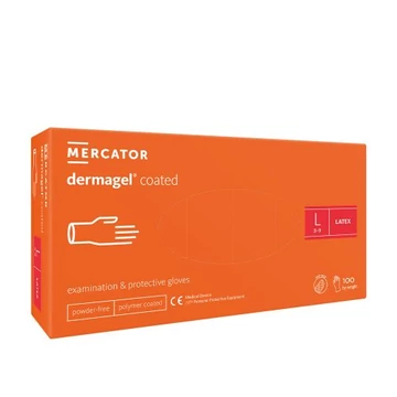 Kesztyű Mercator Dermagel Púdermentes Latex 100db/Doboz