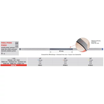 Gyémánt Csiszoló Polírozó Csík FOGAZOTT 3,75mm (10db) Minden Színben