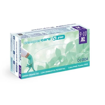 Sempercare Green Púdermentes Nitril Kesztyű Zöld (200db) S méret