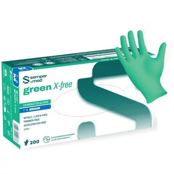 Kesztyű Sempermed Green X-free (200db)