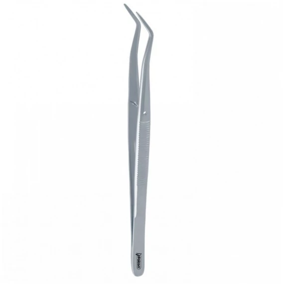 Tweezers Meriam-318 serrated contra angled fig. 1 (Csipesz) Falcon