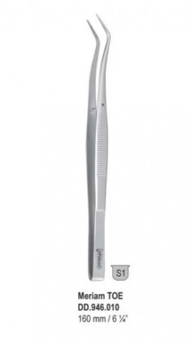 Tweezers Meriam TOE serrated 160mm (Csipesz) Falcon