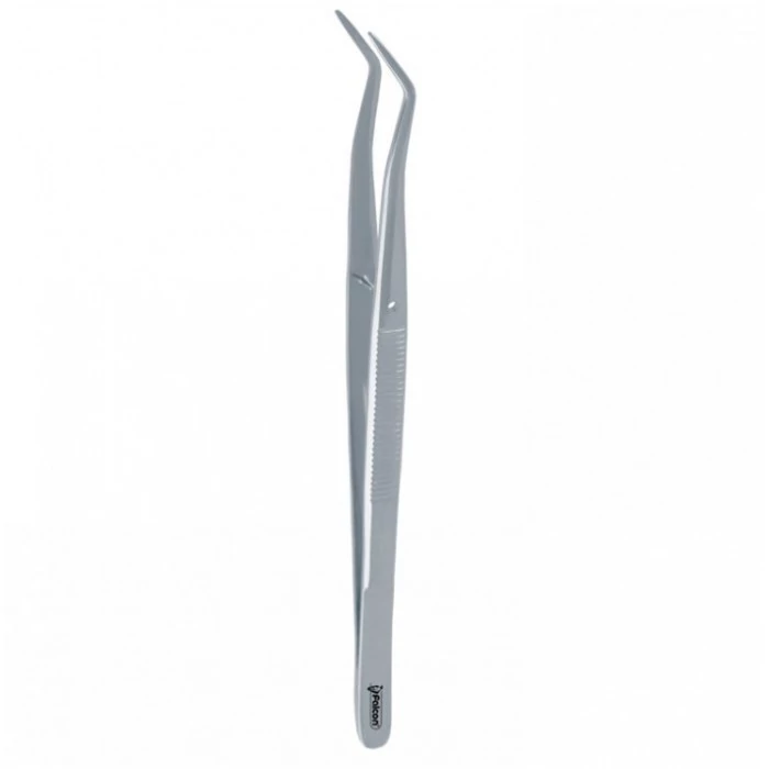 Tweezers Meriam-318 serrated contra angled fig. 1 (Csipesz) Falcon